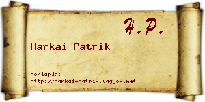 Harkai Patrik névjegykártya